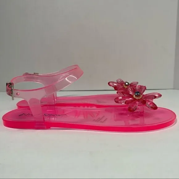 Betsey Johnson Sarai Pink Jelly Daisy Sandals 9 - Picture 5 of 8